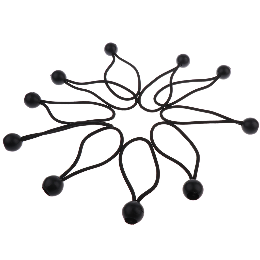 10pcs Bungee Stretch Cords with Balls for Canopy, Tarp, Tent, Wire Racks, and