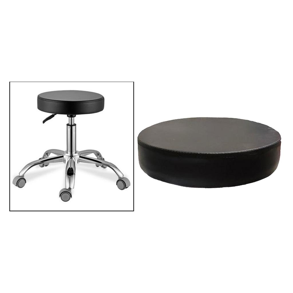 Standard PU Leather Bar Stool Replacement Cushion Round Standard Chair Seat, Black