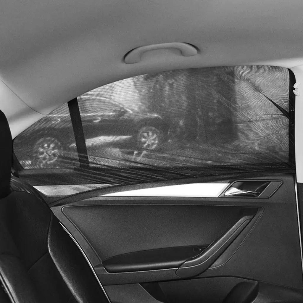 2pcs Universal Car Side Window Sun Shade, Car Sun Shade Blocking Car Flies Net for Baby - Fit Most of Vehicle for Front Window