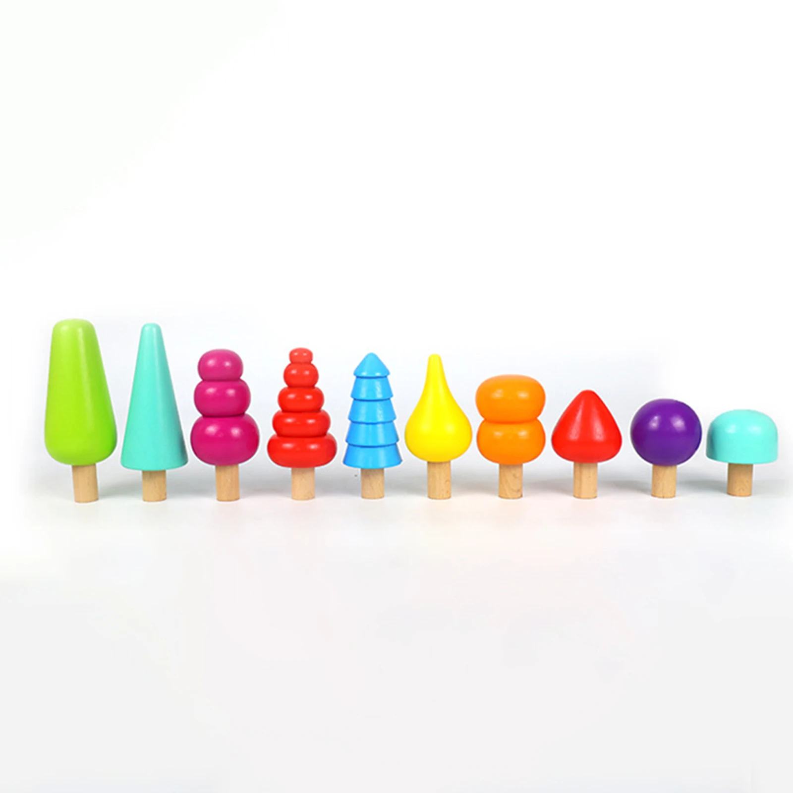 Color Perception Creative Wooden Blocks Toys Rainbow Tree Blocks for Early Development Gift Sensory Education toys Aged