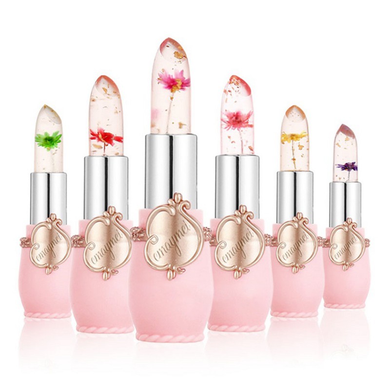 Best of 6Pcs / Box Crystal Clear Flower Jelly Lip Balm Kits Set Temperature Color Changing Lipstick Moisturizer Vitamin E Beauty Health Reviews & Tips