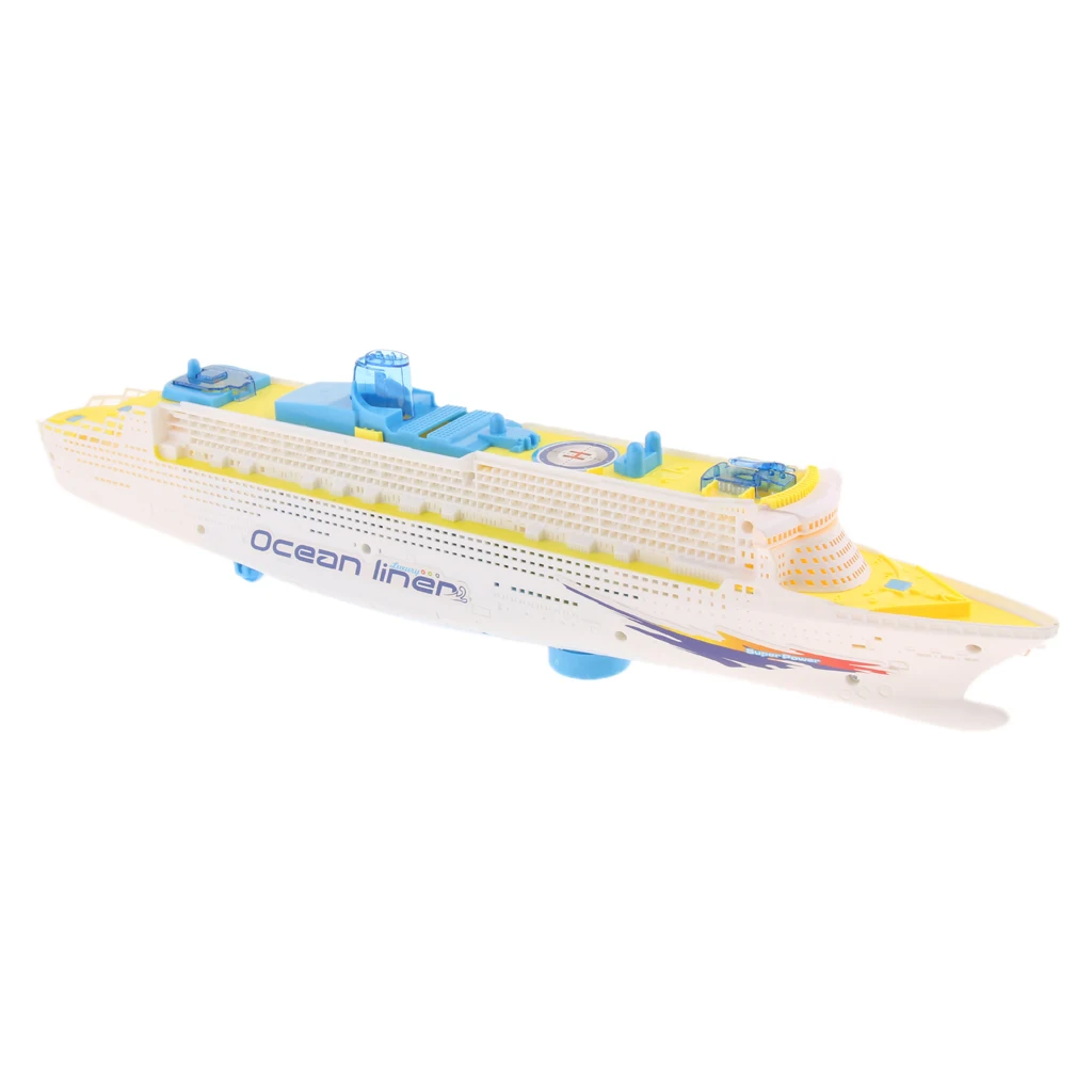 Fun Ocean Liner Flashing LED Lights Sound Electric Cruises Boat Toy Simulation