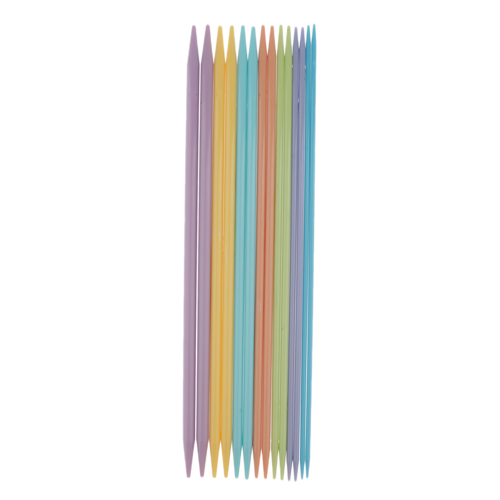 7 Pairs Double Pointed Plastic Knitting Needles Set, 35 cm Long for Sweater