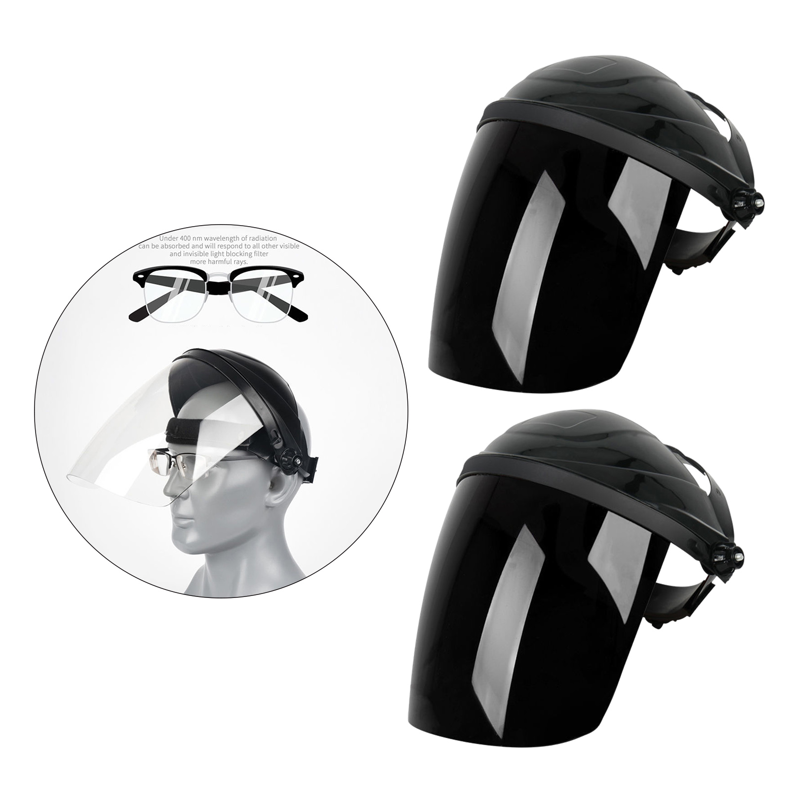Anti Fog Full Face Shield Lightweight Comfort Adjustable Headwear Welding Helmet Reusable for Men and Women