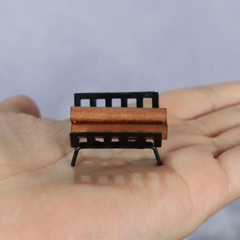 1/12 Miniature Metal Firewood Rack Holder Cooking Tool for Children Kids
