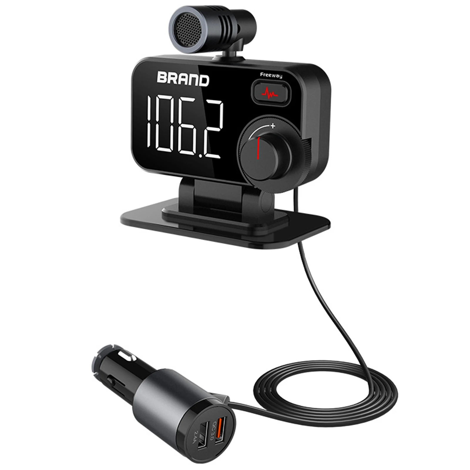 Car FM transmitter Bluetooth 5.0 MP3 Player FM Transmitter Fast Charger Radio Adapter