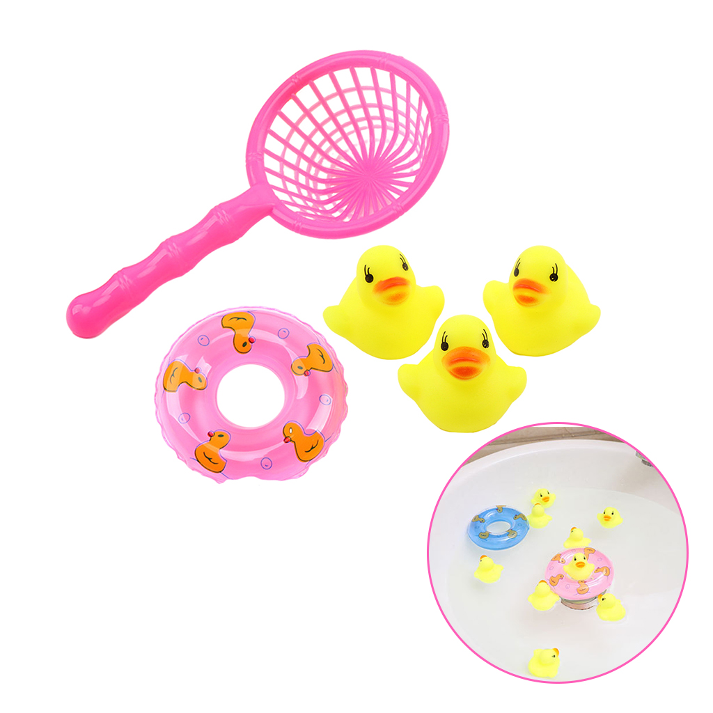 5pcs/set Adroable Floating Duck Bath Toy Bathroom Swimming Toy Age 1-3