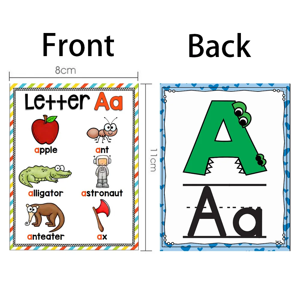 26 English Alphabet Phonetic Learning Flash Cards Letters Baby Brain Train Toy