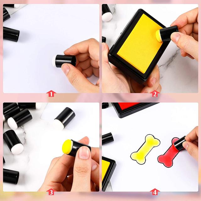Finger Sponge Daubers Storage Case Colorful Craft Drawing
