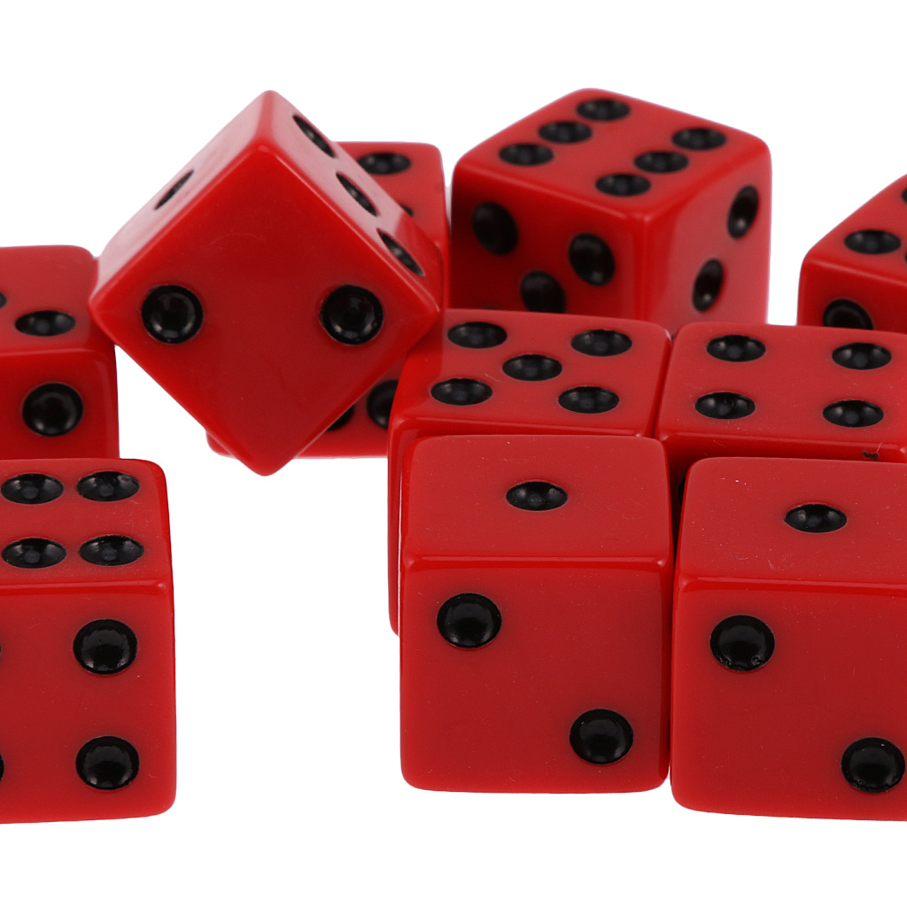 Acrylic Pack of 10pcs 18mm Six Sided D6 Spot Dice for D&D RPG Board Game Party Casino Fun Family Pub Game Gift