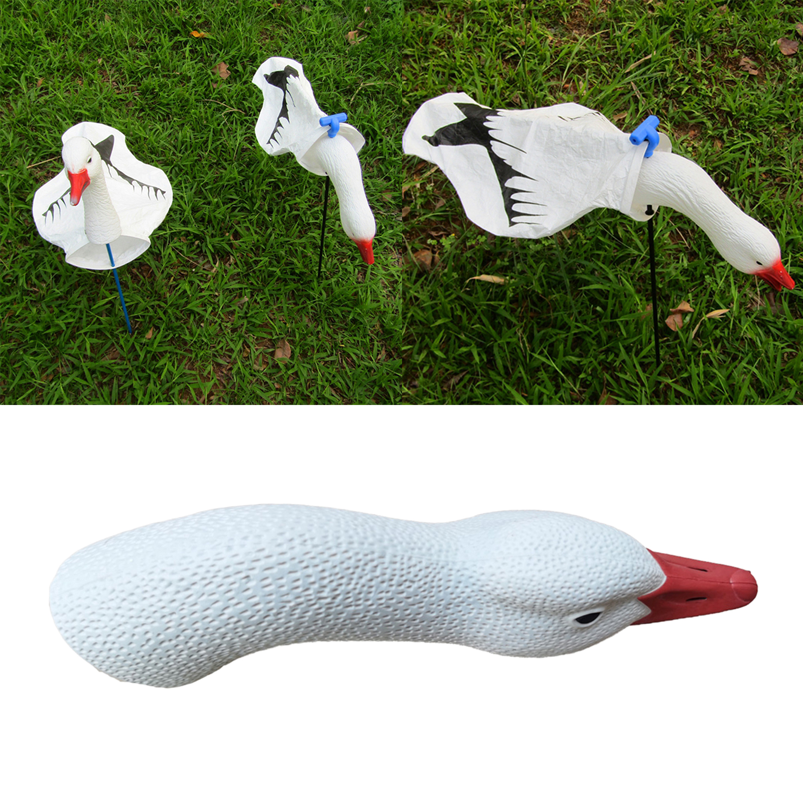 Outdoors Hunting Gear White Goose Decoys Garden Decoration, Easy to Use for Hunting
