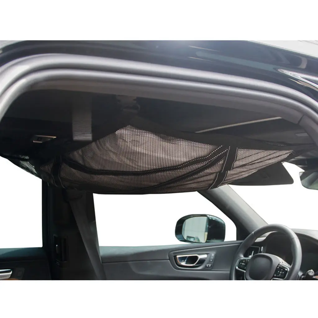 Car Ceiling Storage Bag Mesh Auto Accessory Roof Organizer Fit for Long Trip Most Car