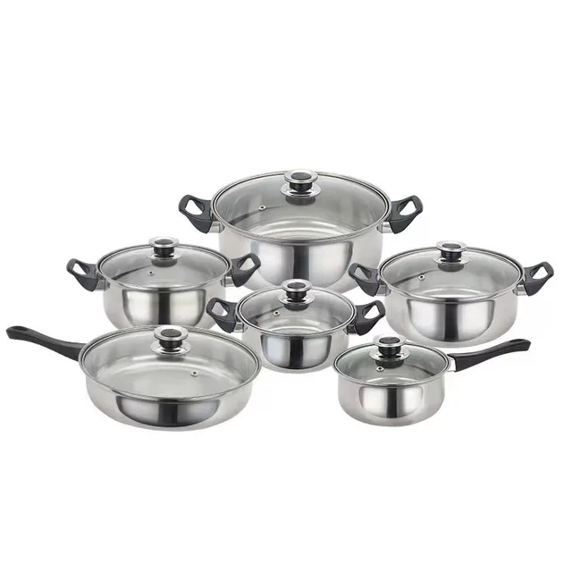 BATE Kitchen Cookware Set, 6 PCS Nonstick Pot and Pan Set-Wok, Soup, Milk Pot  Set Orange 