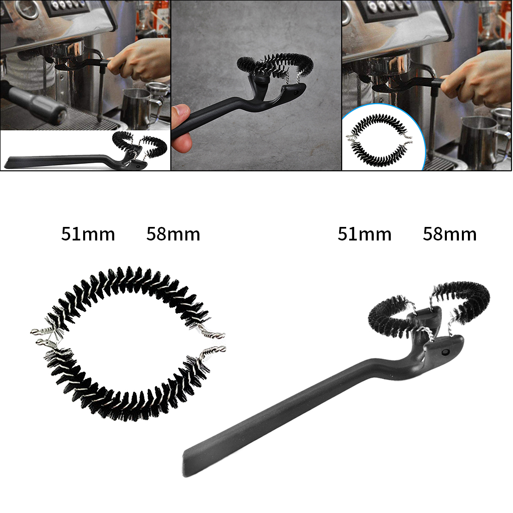 51/58mm Coffee Machine Brush Nylon Bristles Espresso Group Head Round Brushes Grinder Tools