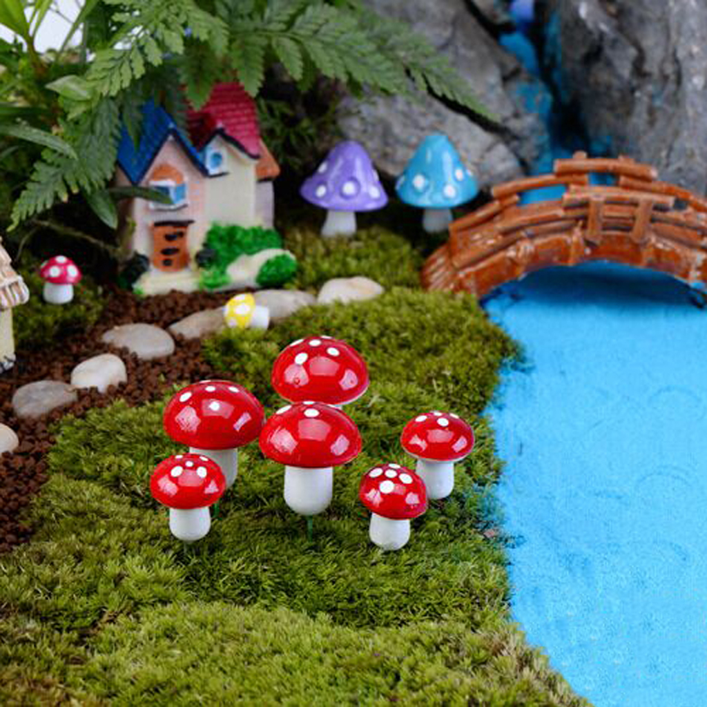 8 Color CHOOSE 100 pieces Miniature Foam Mushroom Figurine Terrarium Bonsai