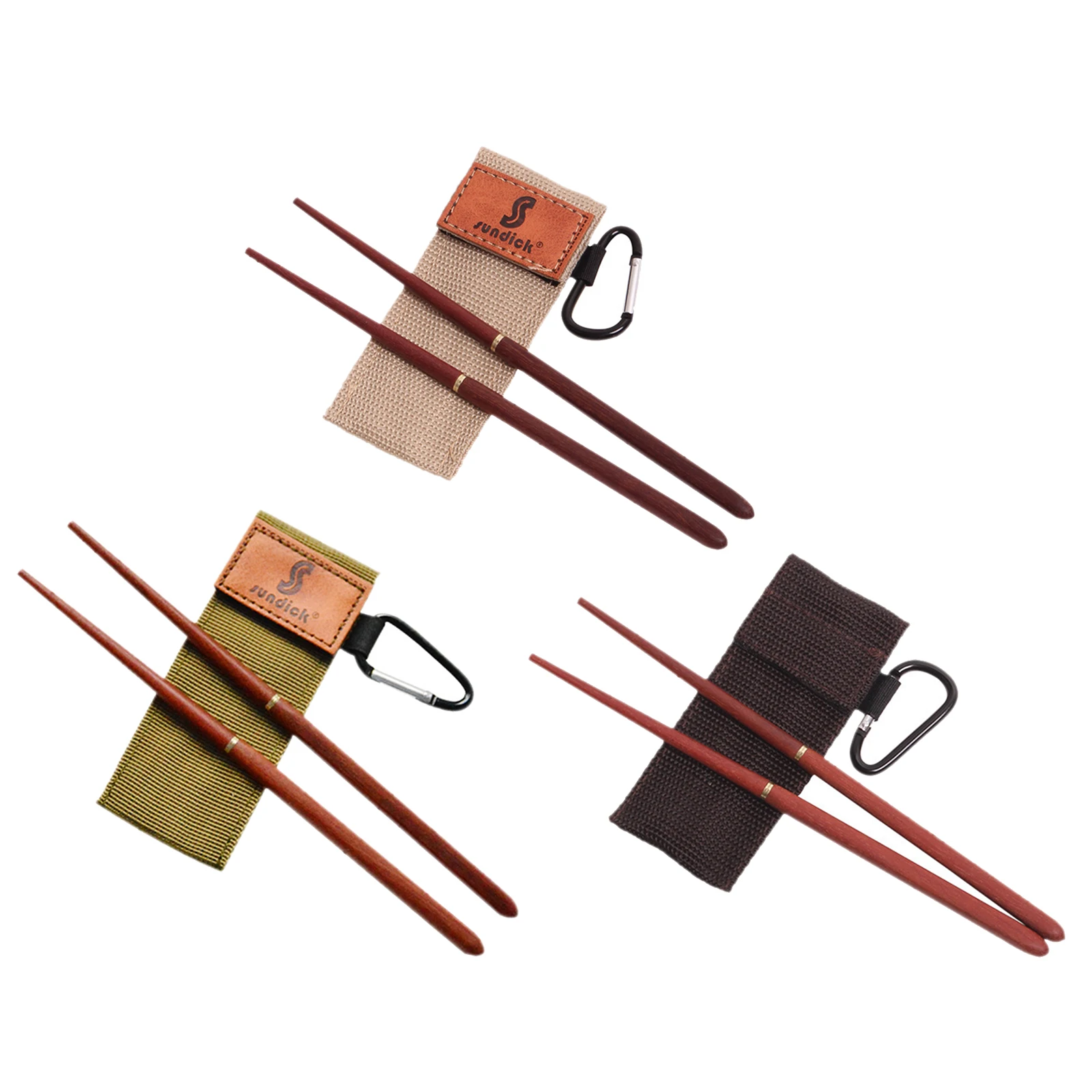 Foldable Wooden Chopsticks with Storage Pouch, Outdoor Tableware - for Picnic Camping BBQ Fishing Backpacking Beach