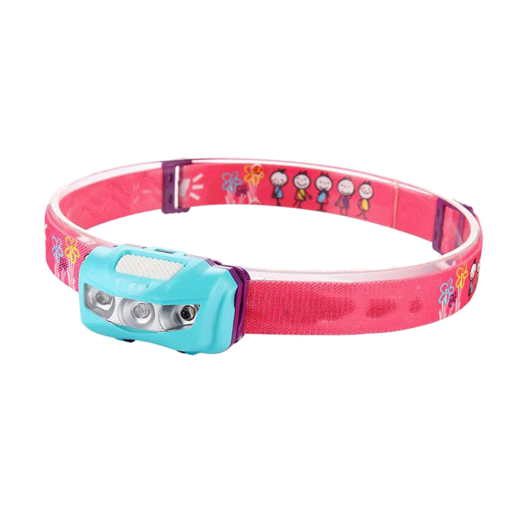 Outdoor Camping Waterproof Headlight Adjustable LED Headlamp for Kids Pink