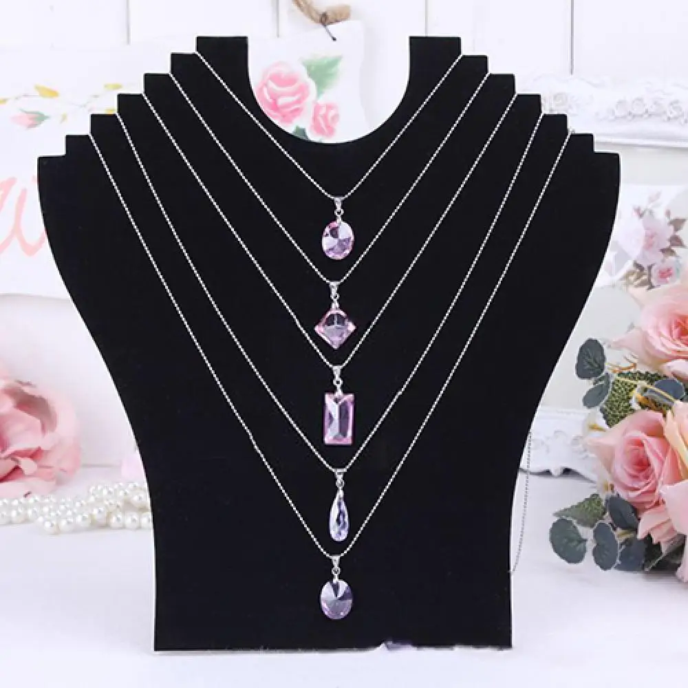 Sold as 4 Pcs Fabric Bust Necklace Jewelry Display with Easel 