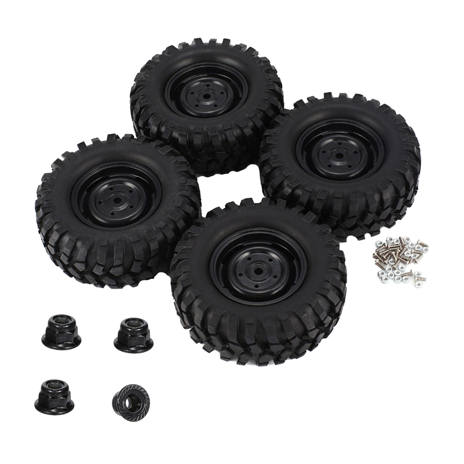 4 Pieces 96mm Wheel Tyres Upgrade DIY Universal Replacement Accessories 1.9 inch Tires Set for HSP 1/10 Axial 1/10 RC Vehicle