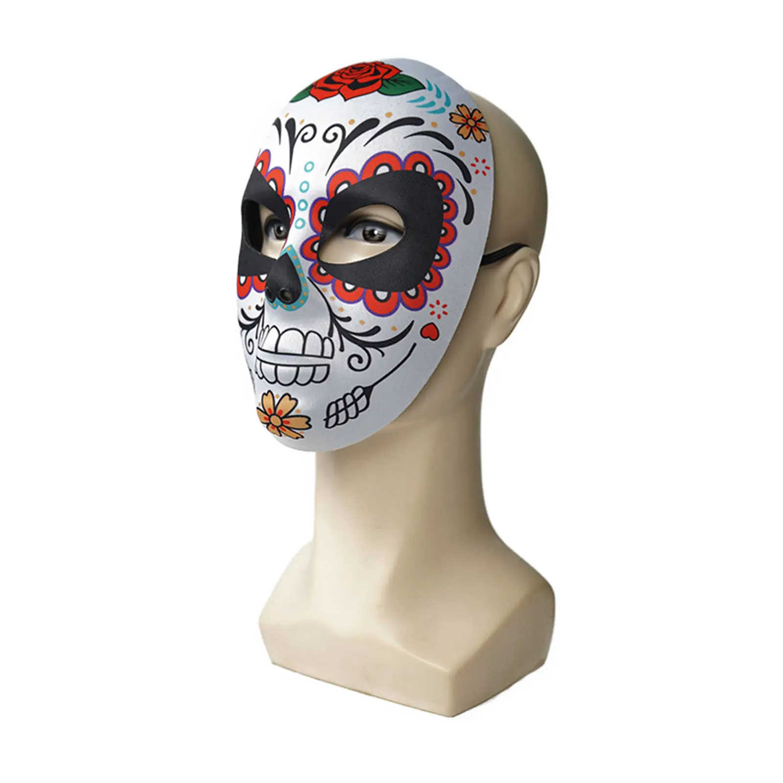 2Pcs Day of The Dead Fashion Anonymous Holiday Mask Costume Masquerade Party