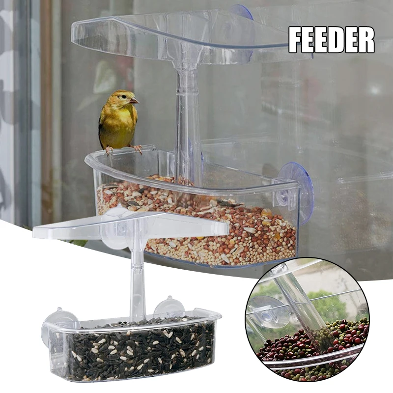 Alimentador de pássaro transparente janela de visualização