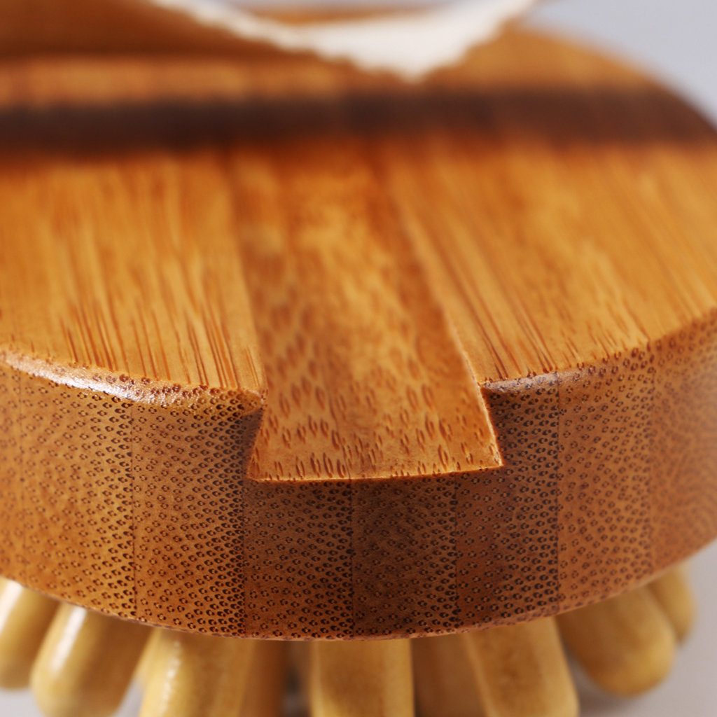 Natural Wood Anti Cellulite Massage Brush Fat Remover Massager w/ Hand Strap