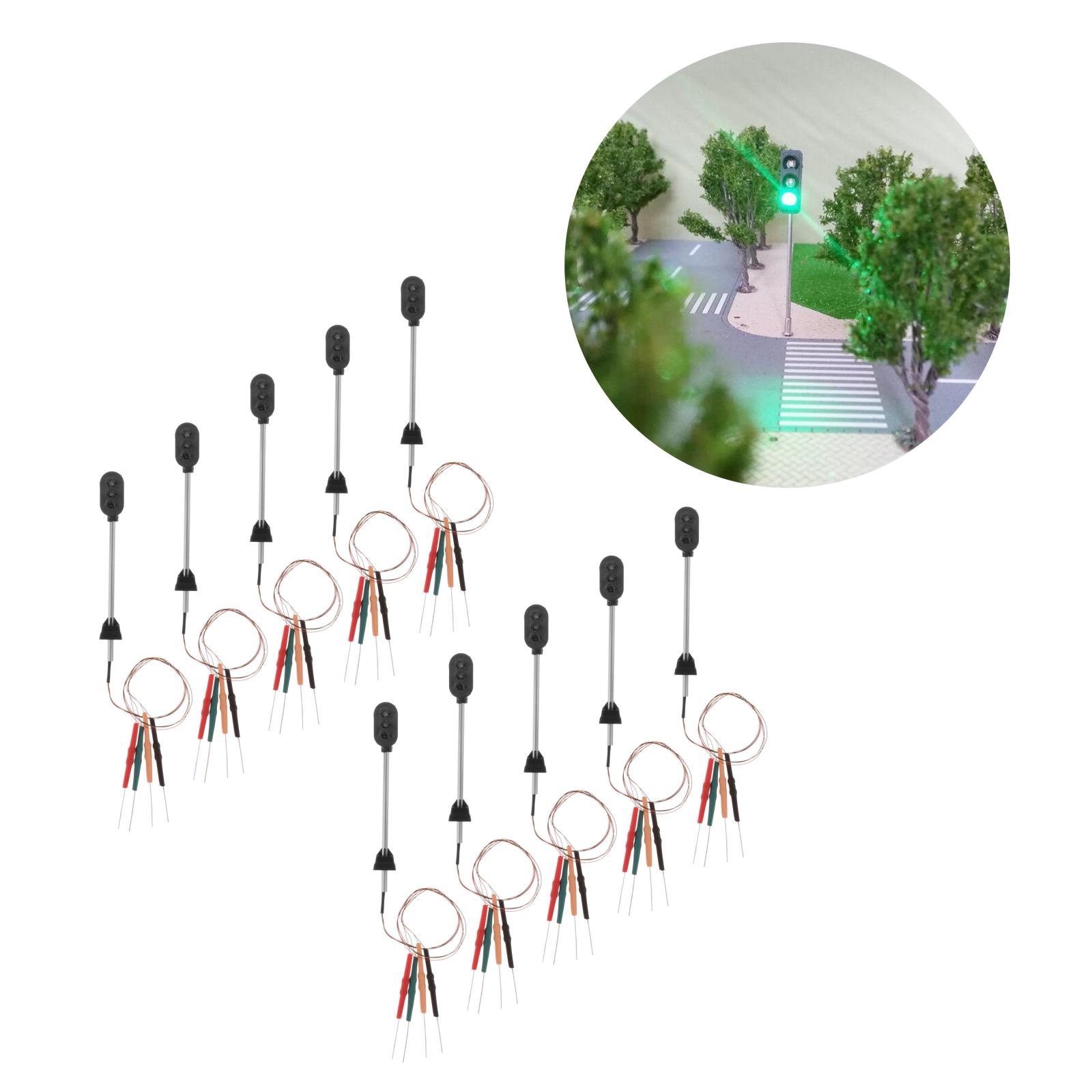 10x Model LED Traffic Light Railway Railroad 12V Signal Light Layout 1:100