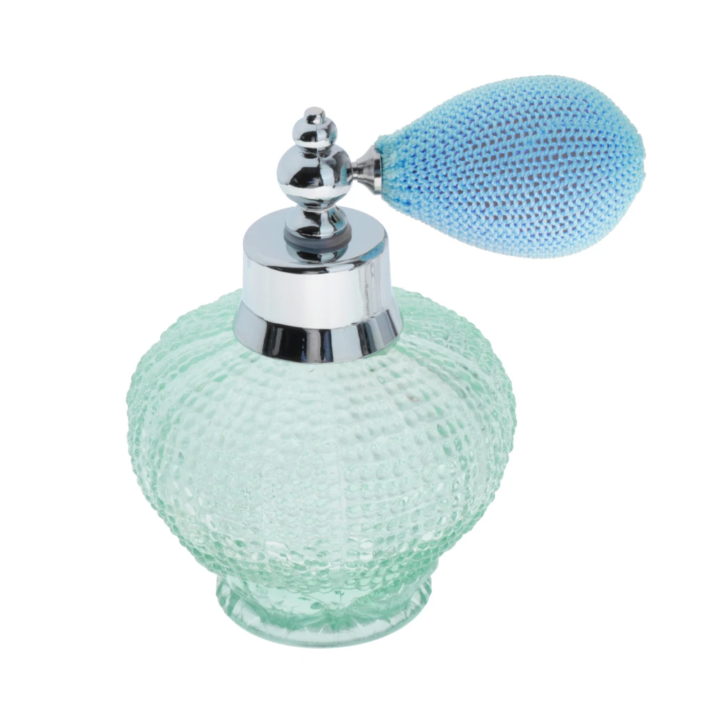 Vintage 100 ml Charming Clear Crystal Glass Empty Refillable Perfume Bottle with Spray  with Air Bag, 3 Colors Optional
