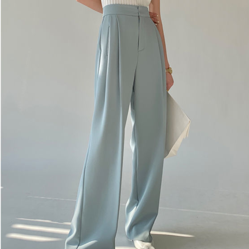 Designer Elegant Suit Pants Women Summer 2021 Slim Casual Korean Fashion Wide-legged Pants Solid High-waist Office Lady Clothing