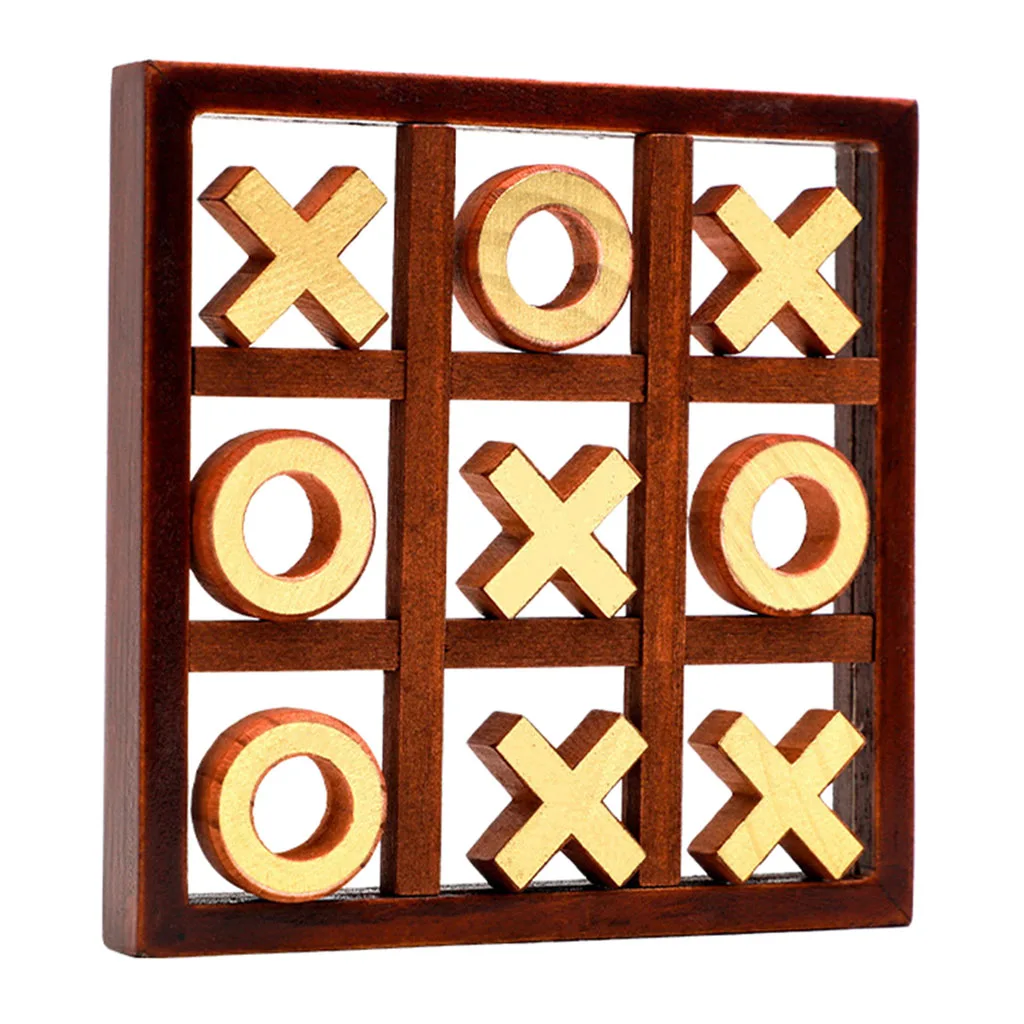 XO Wood Board Game Toy Parent-Child Interaction Game Wooden Board Puzzle Game Educational Toys for Kids Teens Adults