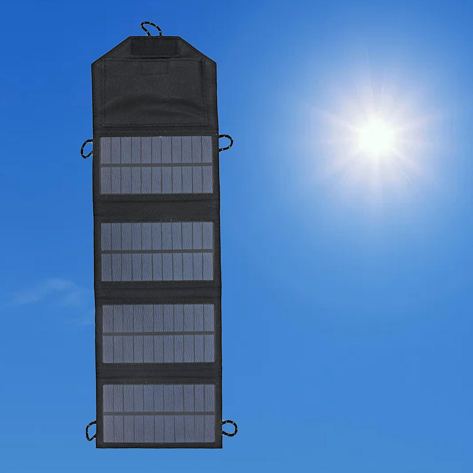 10W Solar Charger Dual USB Output Folding High Efficiency 5V/1A Solar Panel for Cell Phone Hiking RV Trip Outdoor Camping