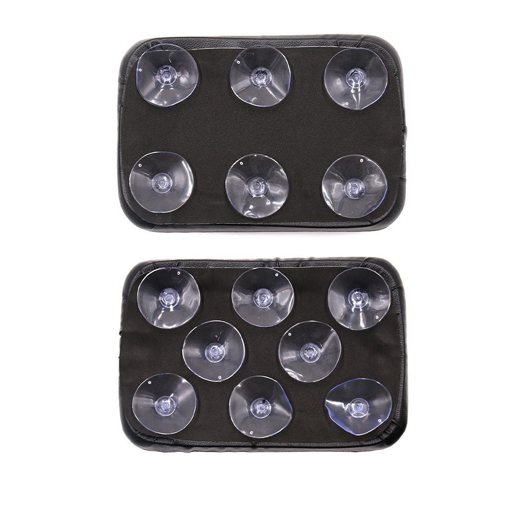 Motorcycle Saddle Seat Motorbike Suction Cup Rear Pillion Passenger Pad Seat Flat Saddle Cushion for Bobber Chopper Black