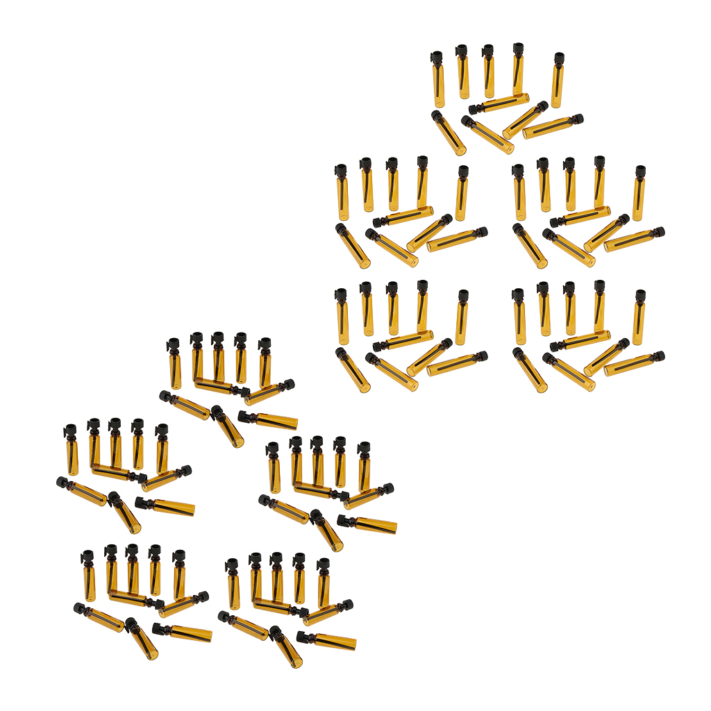 100Pcs 1/2ML Amber Empty Bottle Glass  Botlles Fragrance Vials Containers