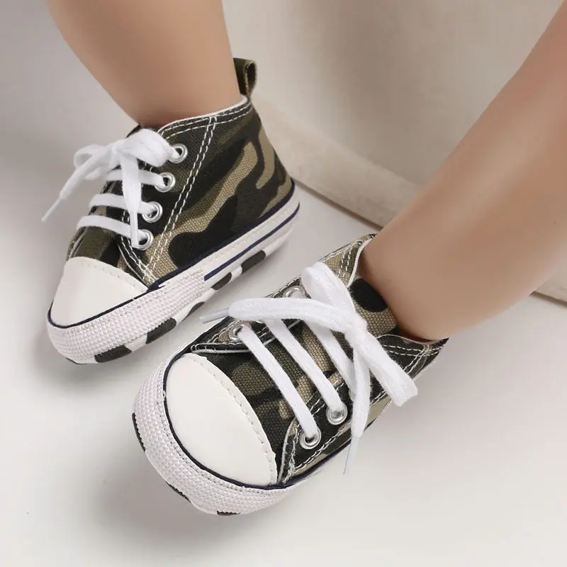 Baby Canvas Classic Sports Sneakers Newborn Baby Boys Girls Print Star First Walkers Shoes Infant Toddler Anti-slip Baby Shoes