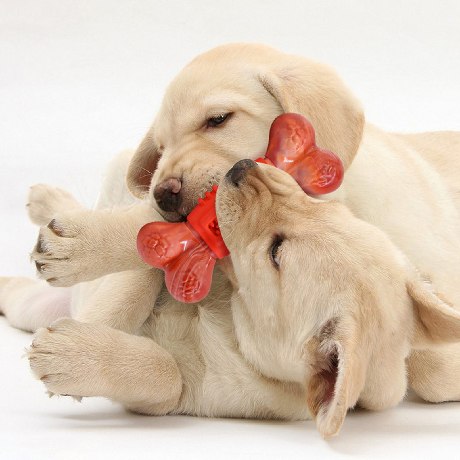 Non-Toxic Dog Chew Toy for Aggressive Chewers, Durable Dog Bone Toy, Nylon Rubber Dog Teether Cleaning Chews Toys