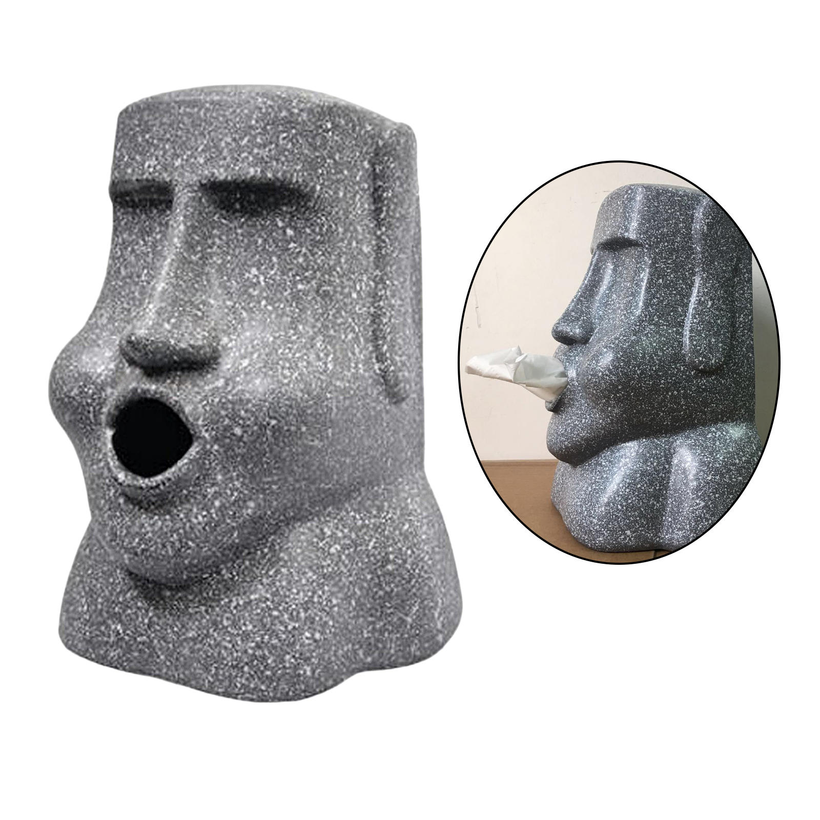 Tissue Box Holder, Moai Sculpture Collectibles Wet Wipes Dispenser for Living Room