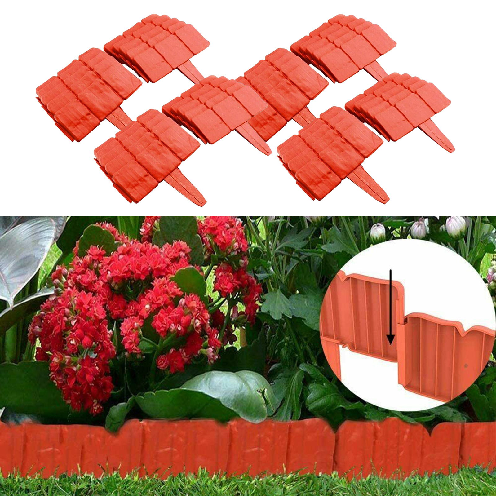 20Pieces Garden Fence Edging Decorative Patchwork Fence Garden Edging