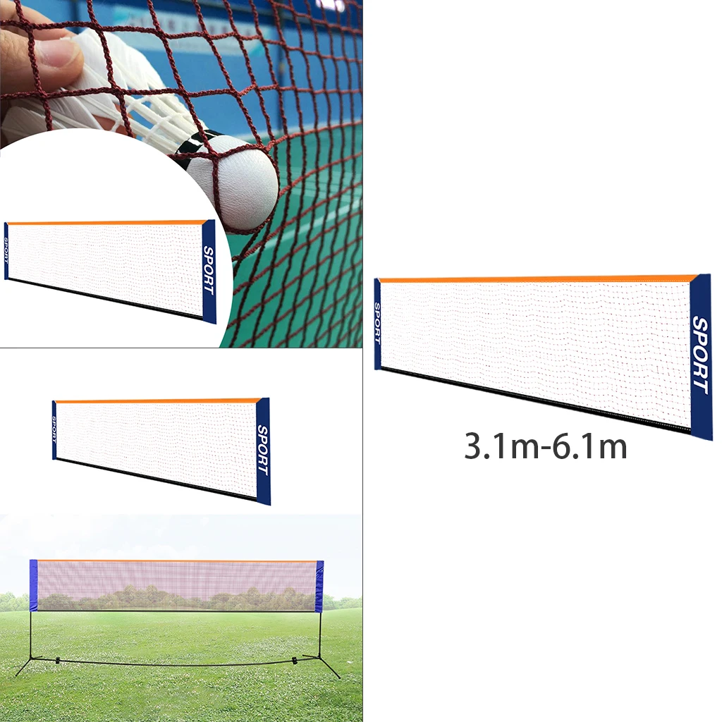 Portable Badminton Net Set - for Tennis, Soccer Tennis, Pickleball, Kids Volleyball - Easy Setup Nylon Sports Net