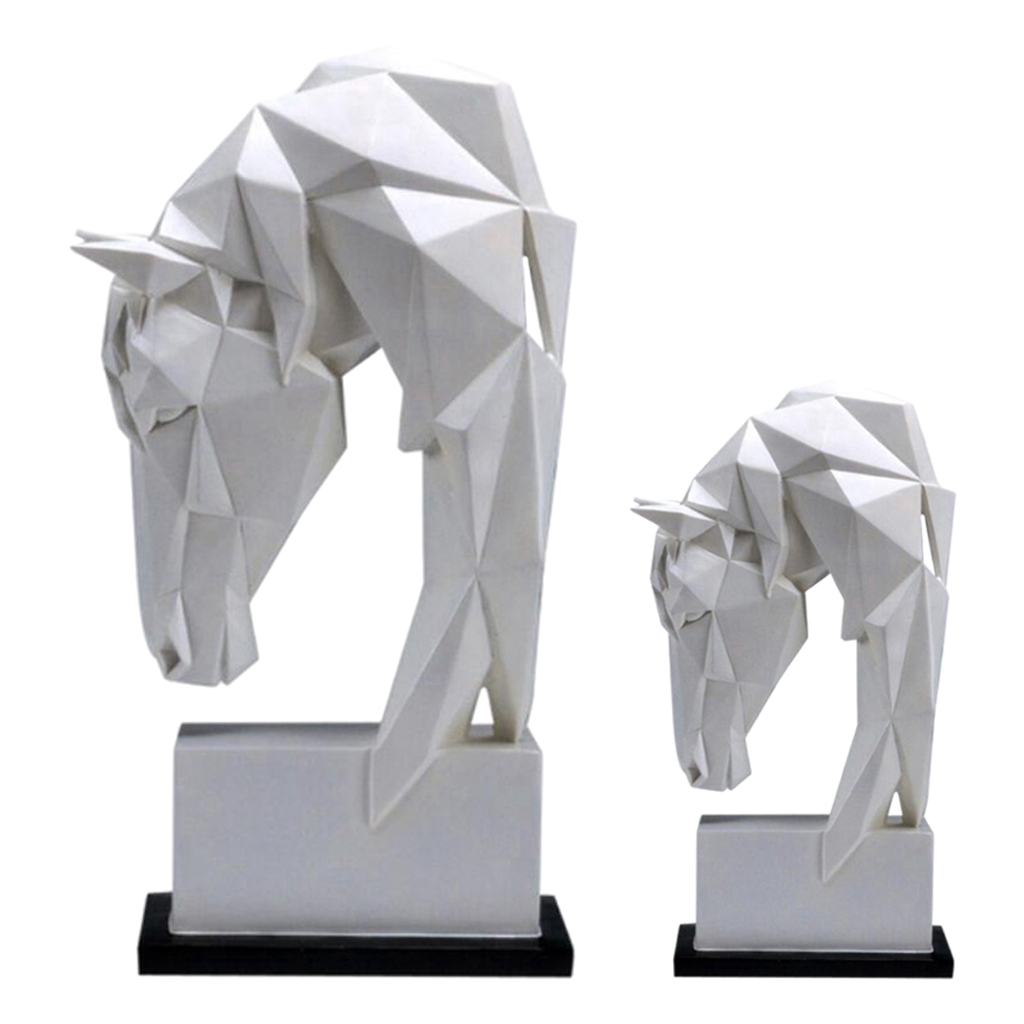 Modern Art Horse Head Sculpture Ornament Figurine Statue Bedroom Decor