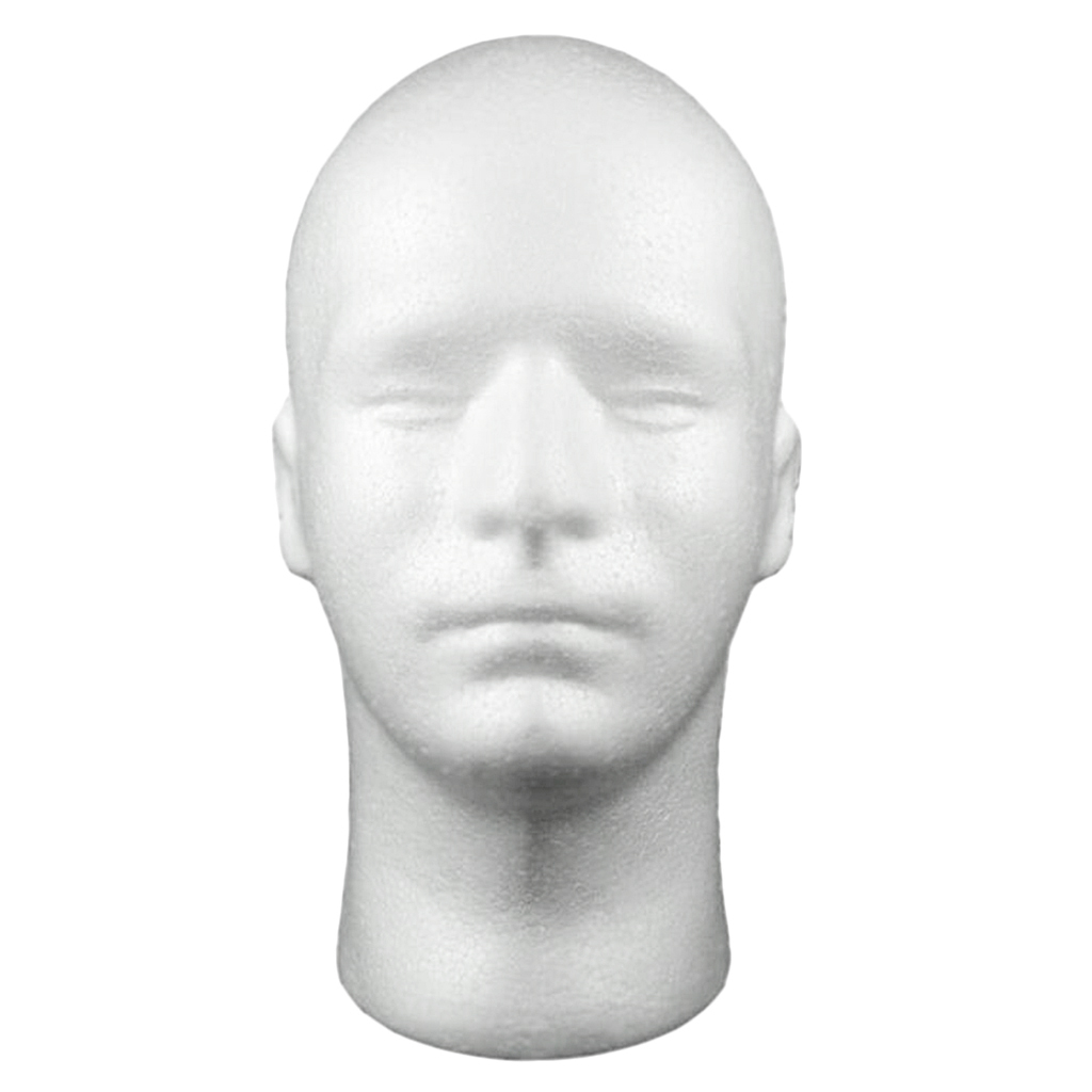 Male Hair Wigs Display Mannequin Head Manikin for Headwear Headphone 20``