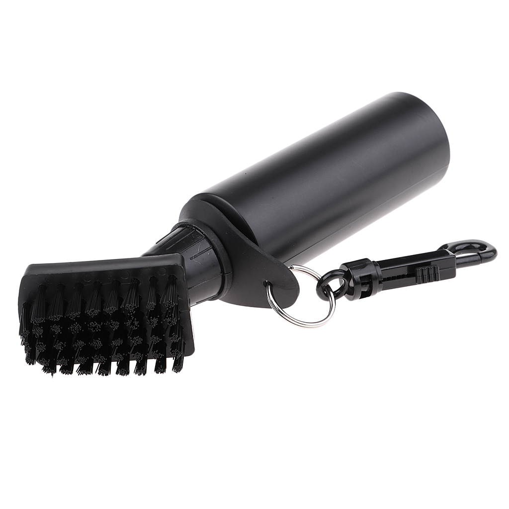 Protable Golf Club Groove Brush Plastic Cleaning Brush Golf Cleaner With Water Bottle Self-Contained Water Brush - Black Ball