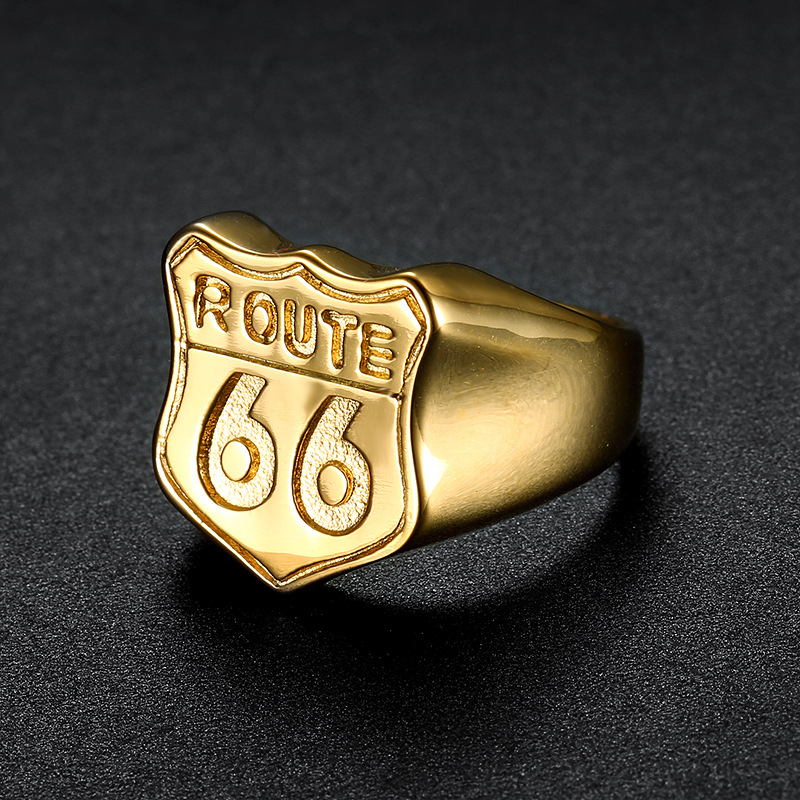 NEUER VINTAGE MOTORBIKE HERRENRINGE EDELSTAHL US ROUTE66 RING FÜR MÄNNER COCKTAIL COOLES SCHMUCKGESCHENK – Detail 5