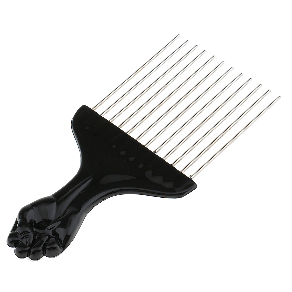 Wide Teeth Metal Afro Comb Insert Curly Hairbrush Hair Fork Pick Comb Stainless Steel Salon Hair Cutting Styling Barbers Comb