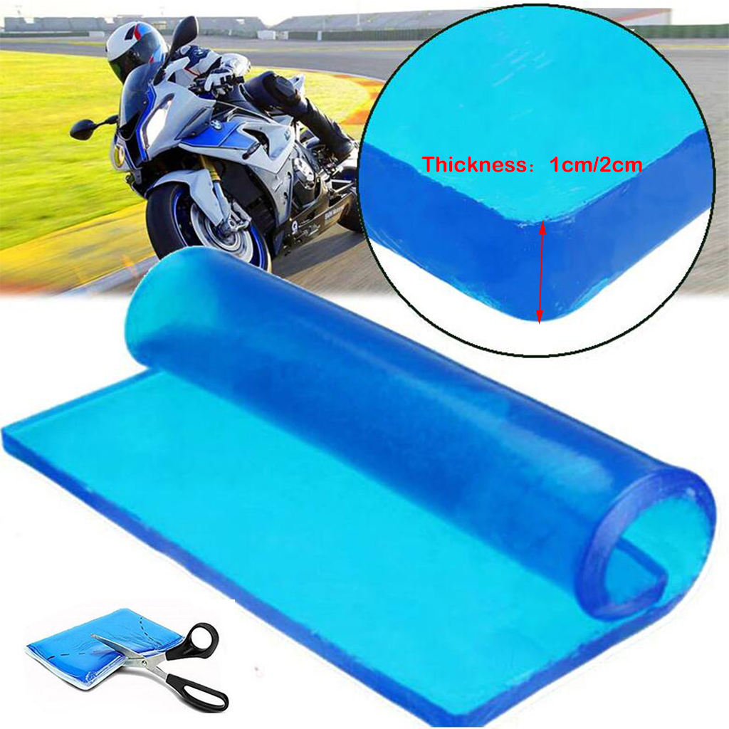 Motorcycle Seat Gel Pad Blue Shock Absorption Mats Cushion Seating 25x25x1cm