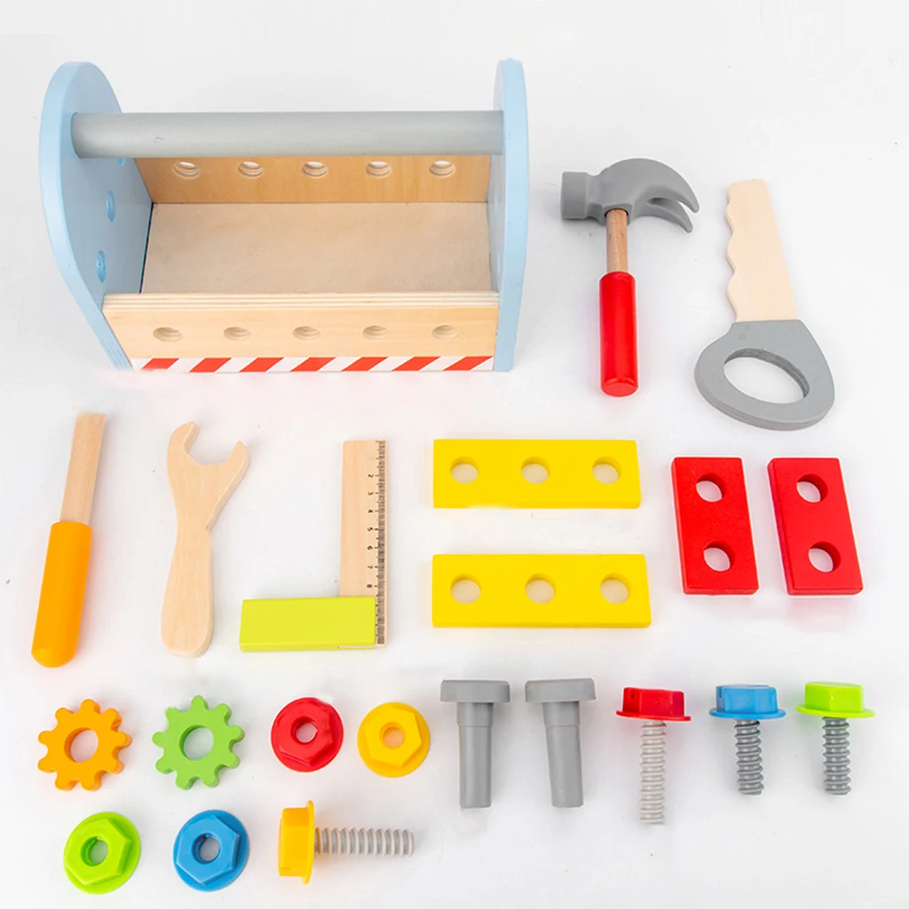 Wooden Toolbox Toy Construction Toy Construction Kids Toy for Boys & Girls