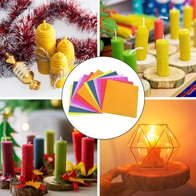 12pcs Beeswax Candle Making Kit Diy Colorful Honeycomb Sheets Rolling Candle  Kit M68e - Candle Sets - AliExpress