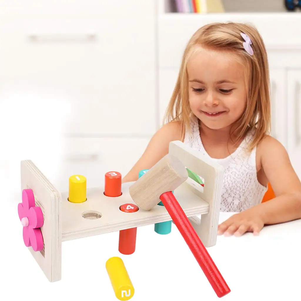 Pounding Bench Preschool Toy Complete Set with Hammer for Kids Children