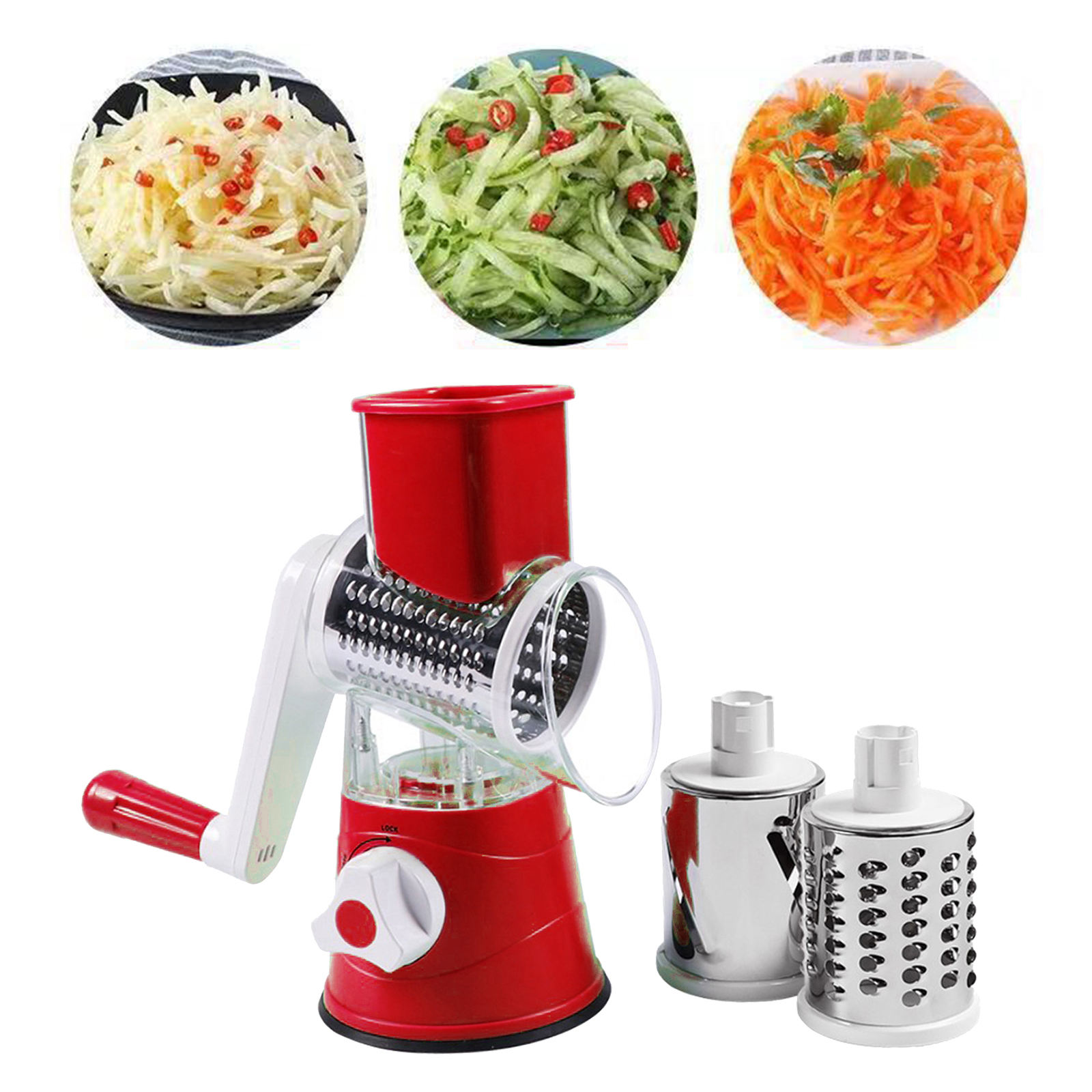 Rotary Grater Manual Vegetable Cutter Fast Hand Crank Fruit Shredder Potato Cheese Cucumber Kitchen Gadgets