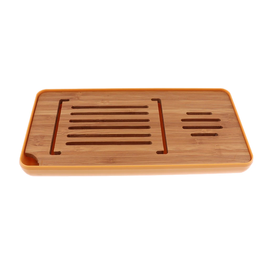 Bamboo Gongfu Tea Table Serving Tray Chinese Kung Fu Tea Set Brown