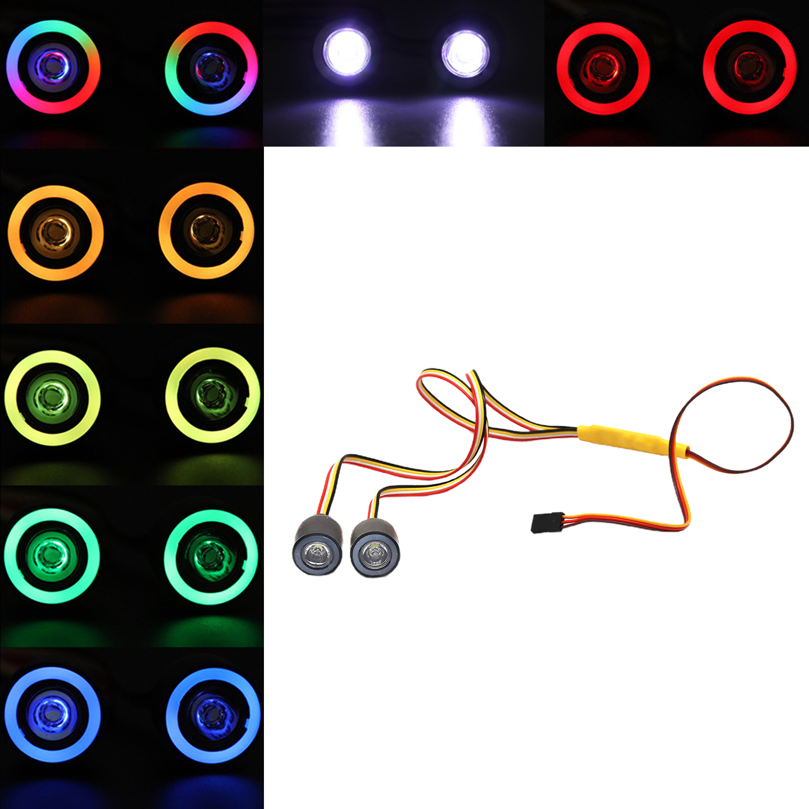 RC Radio control car 1/10 RC LED 19MM Headlight angel eyes light upgrade parts